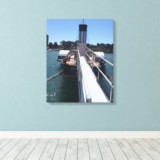 Visboot in de haven canvas afdruk (Insitu (Houten vloer))