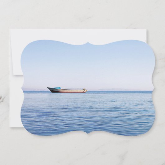 Visboot in een kalme zee kaart (Voorkant)