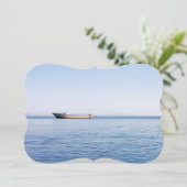 Visboot in een kalme zee kaart (Staand voorkant)