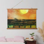 Visboot op het Water Hangend Wandkleed (Slaapkamer)