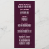 Visboot, Restaurant Slimline Menu (Achterkant)