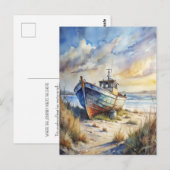 Visboot Strand Oceaan Kust Nautilus Briefkaart (Voorkant / Achterkant)