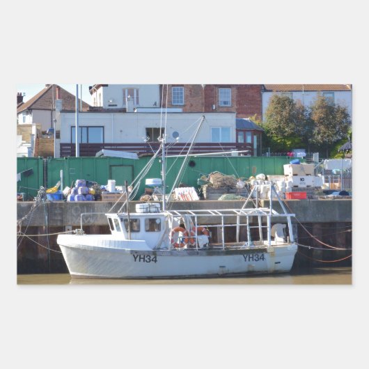 Visboot YH 34 Rechthoekige Sticker (Voorkant)