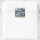 Visboot YH 34 Vierkante Sticker (Tas)