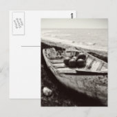 Visboot zwart en wit briefkaart (Voorkant / Achterkant)