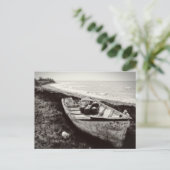 Visboot zwart en wit briefkaart (Staand voorkant)