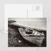 Visboot zwart en wit briefkaart (Voorkant / Achterkant)