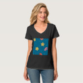 Visbuis Sponzen Vector Patroon T-shirt (Voorkant volledig)