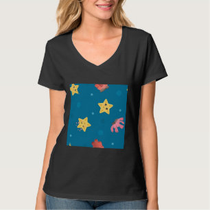 Visbuis Sponzen Vector Patroon T-shirt