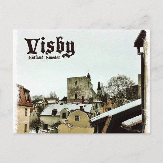 Visby, Gotland, Zweedse daken met lichte grens Briefkaart (Voorkant)