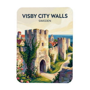 Visby Stadsmuur Zweden Magneet