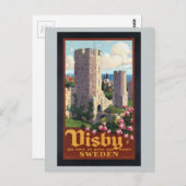 Visby Sweden - Vintage Travel Briefkaart (Voorkant / Achterkant)
