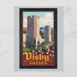 Visby Sweden - Vintage Travel Briefkaart
