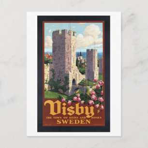 Visby Sweden - Vintage Travel Briefkaart