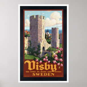 Visby Sweden - Vintage Travel Poster