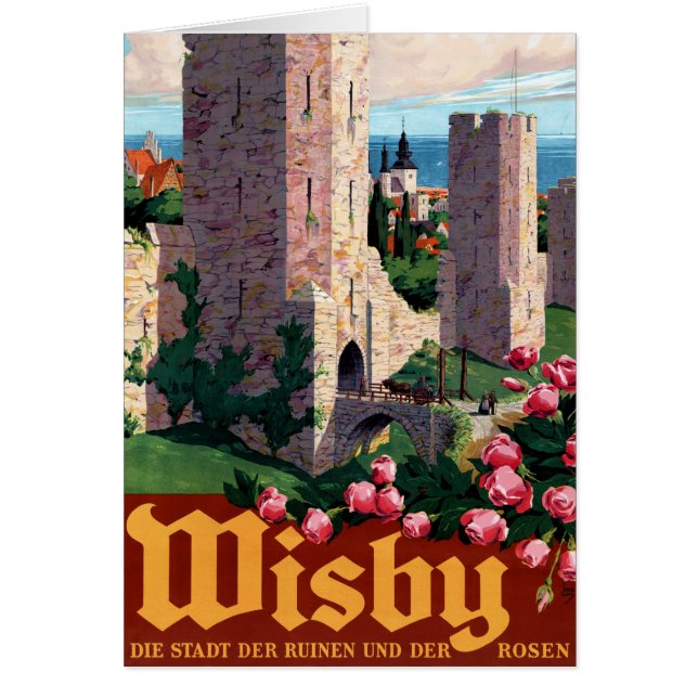 Visby Vintage Travel Poster teruggezet (Voorkant)