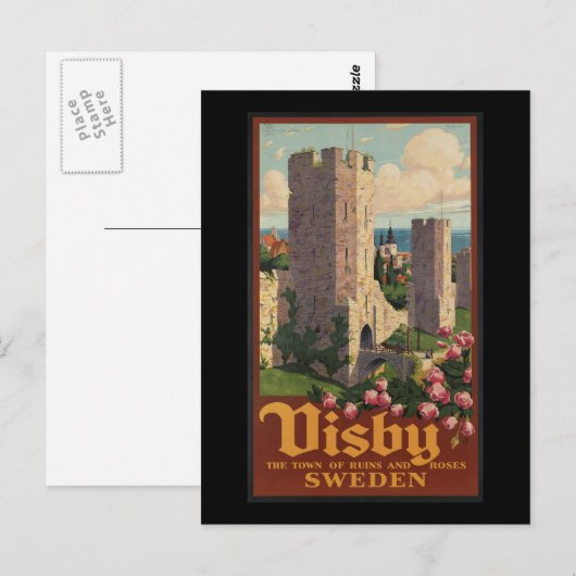 Visby Zweden Briefkaart (Voorkant / Achterkant)