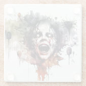 Viscera & Void: Abstract horrorportret Glazen Onderzetter (Achterkant)