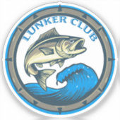 Visclub Logo "Lunker Club" Sticker (Voorkant)