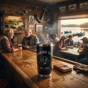 Visclub Zwarte Tumbler Geïsoleerde Drinkbeker