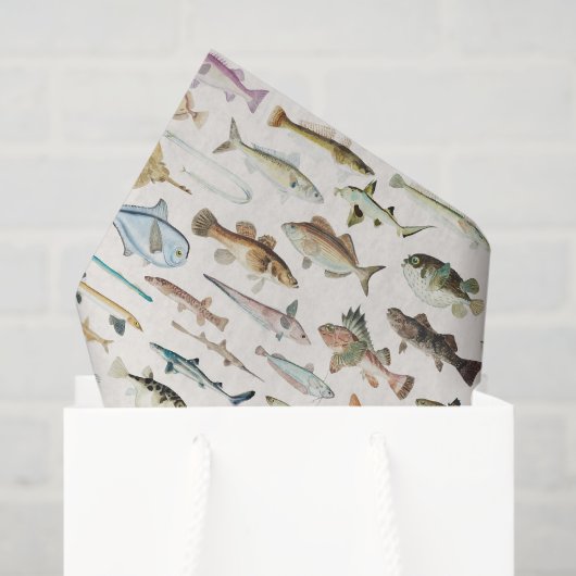 Visdecoupagepapier, Zeeleven Tissuepapier (Cadeauzakje)