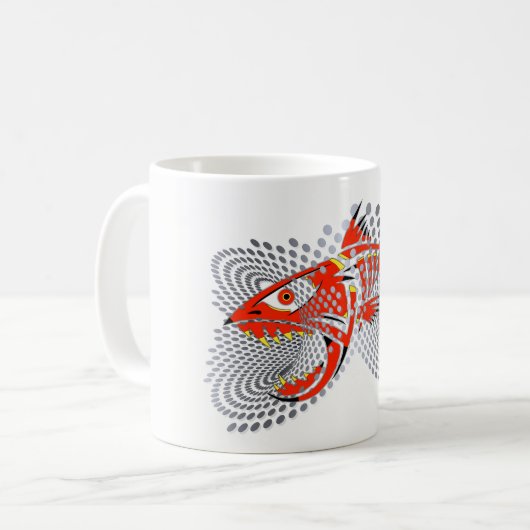 Visdesign op witte, klassieke Mok van 11 oz (Voorkant links)