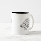 visdeuel tweekleurige koffiemok (Voorkant rechts)