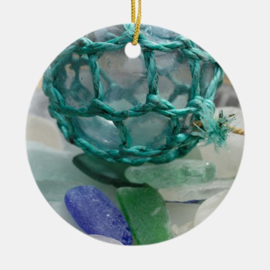Visdobber op glas, Alaska Keramisch Ornament (Voorkant)