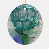 Visdobber op glas, Alaska Keramisch Ornament (Links)