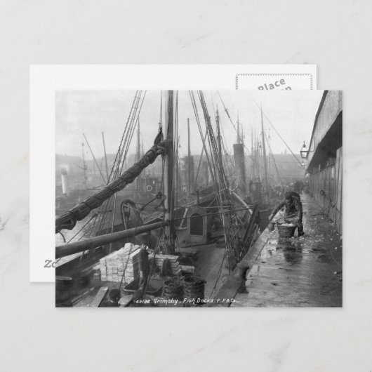 Visdokken, Grimsby, begin 20e eeuw Briefkaart (Voorkant / Achterkant)