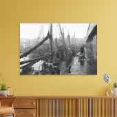 Visdokken, Grimsby, begin 20e eeuw Canvas Afdruk (Insitu (Woonkamer))