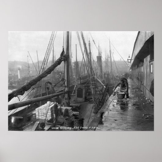 Visdokken, Grimsby, begin 20e eeuw Poster (Voorkant)