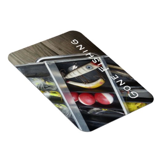 Visdoos "Gone Fishing" magneet (Rechterzijde)