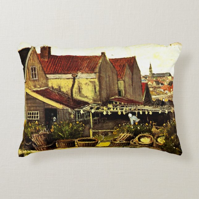 Visdroogloods door Vincent van Gogh Accent Kussen (Voorkant)