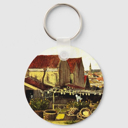 Visdroogloods door Vincent van Gogh Sleutelhanger (Voorkant)