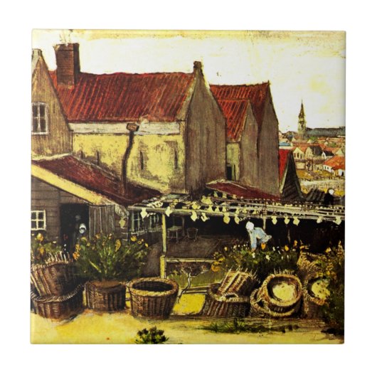 Visdroogloods door Vincent van Gogh Tegeltje (Voorkant)