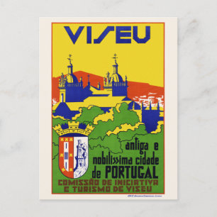 Viseu Portugal Vintage Poster 1934 Briefkaart
