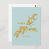 Visevolutie grappige goudvis briefkaart (Voorkant / Achterkant)