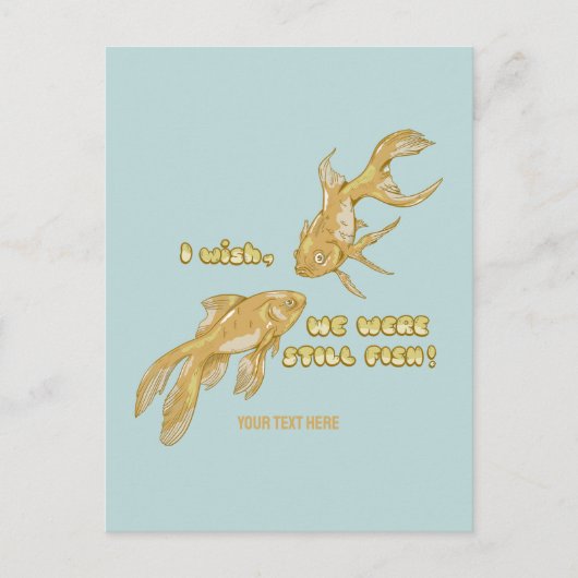 Visevolutie grappige goudvis briefkaart (Voorkant)