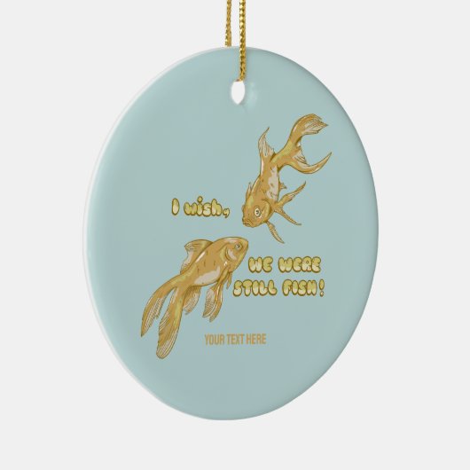 Visevolutie grappige goudvis keramisch ornament (Rechts)