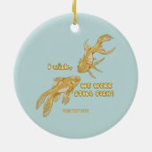 Visevolutie grappige goudvis keramisch ornament (Achterkant)