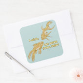 Visevolutie grappige goudvis vierkante sticker (Envelop)