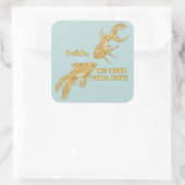 Visevolutie grappige goudvis vierkante sticker (Tas)