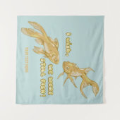 Visevolutie grappige goudvis wandkleed (Voorkant (horizontaal))