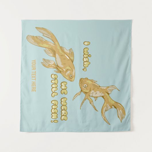 Visevolutie grappige goudvis wandkleed (Voorkant (horizontaal))