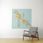 Visevolutie grappige goudvis wandkleed (In Situ (horizontaal))