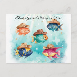 Visfeest Texas thema HARTELIJK DANK Briefkaart