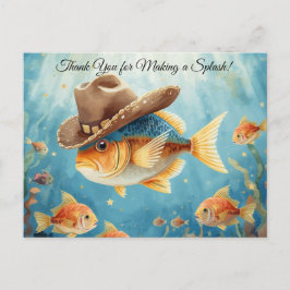 Visfeest Texas thema HARTELIJK DANK Briefkaart