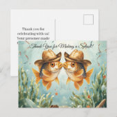 Visfeest Texas thema HARTELIJK DANK Briefkaart (Voorkant / Achterkant)