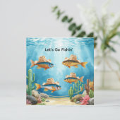 Visfeest Texas thema Kaart (Staand voorkant)